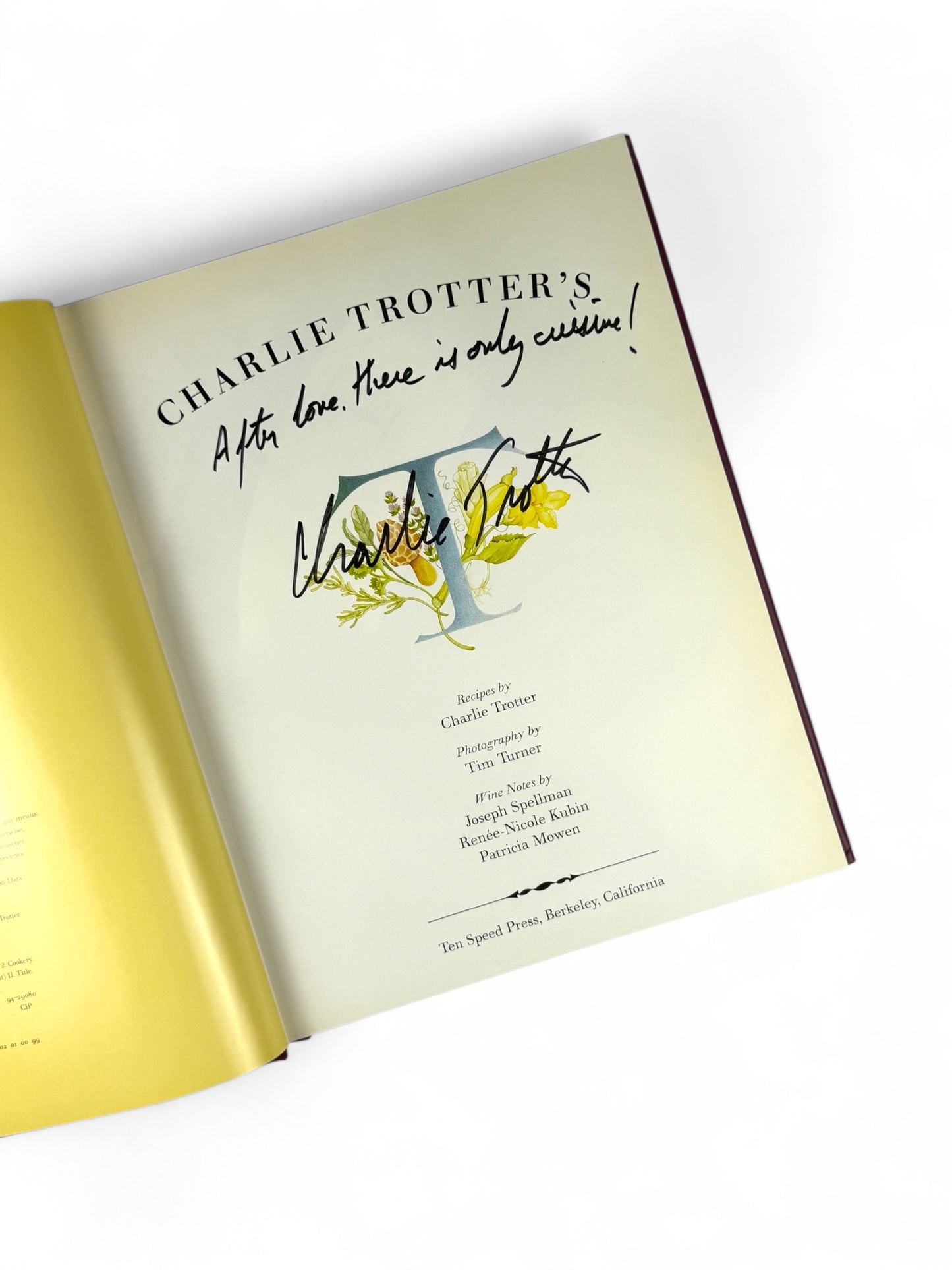 Signed - Inscribed - Charlie Trotter's