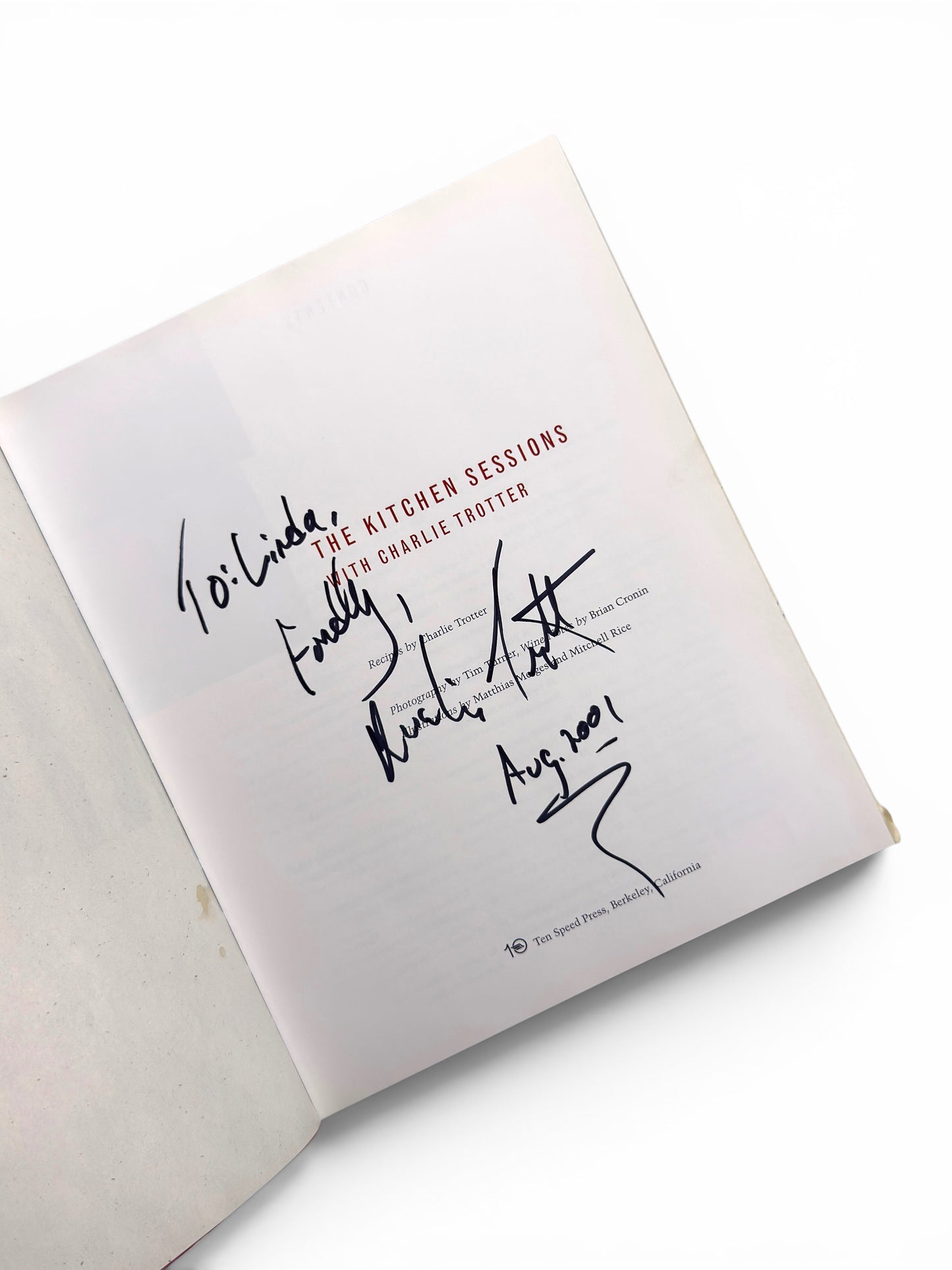 Inscribed - Charlie Trotter -The Kitchen Sessions With Charlie Trotter - First Printing