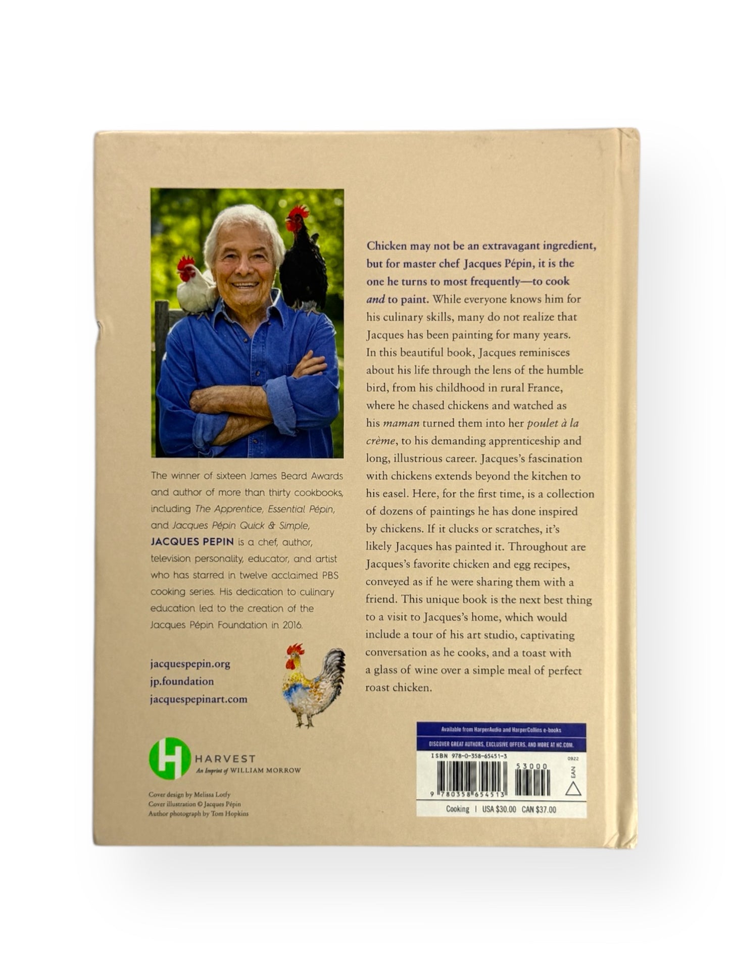 Signed - Jacques Pépin - Art Of The Chicken: A Master Chef’s Paintings, Stories, and Recipes of the Humble Bird