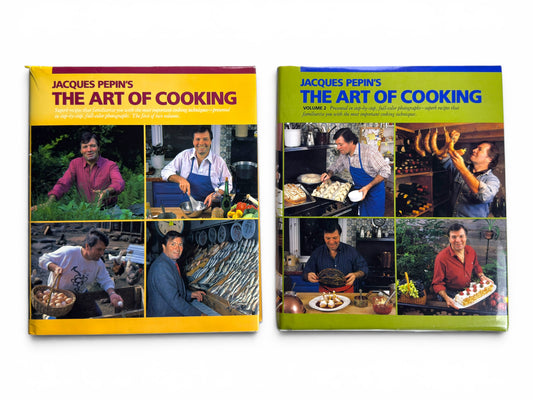 Jacques Pepin's The Art of Cooking 2 Volume First Edition Set - Vol. 1 Inscribed by Jacques Pepin