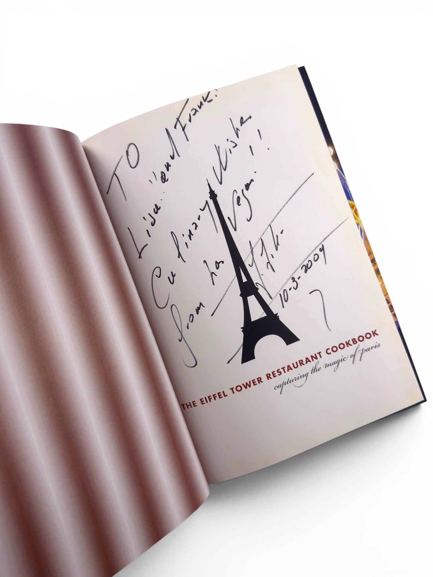 Inscribed - Jean Joho - The Eiffel Tower Restaurant Cookbook - First Edition