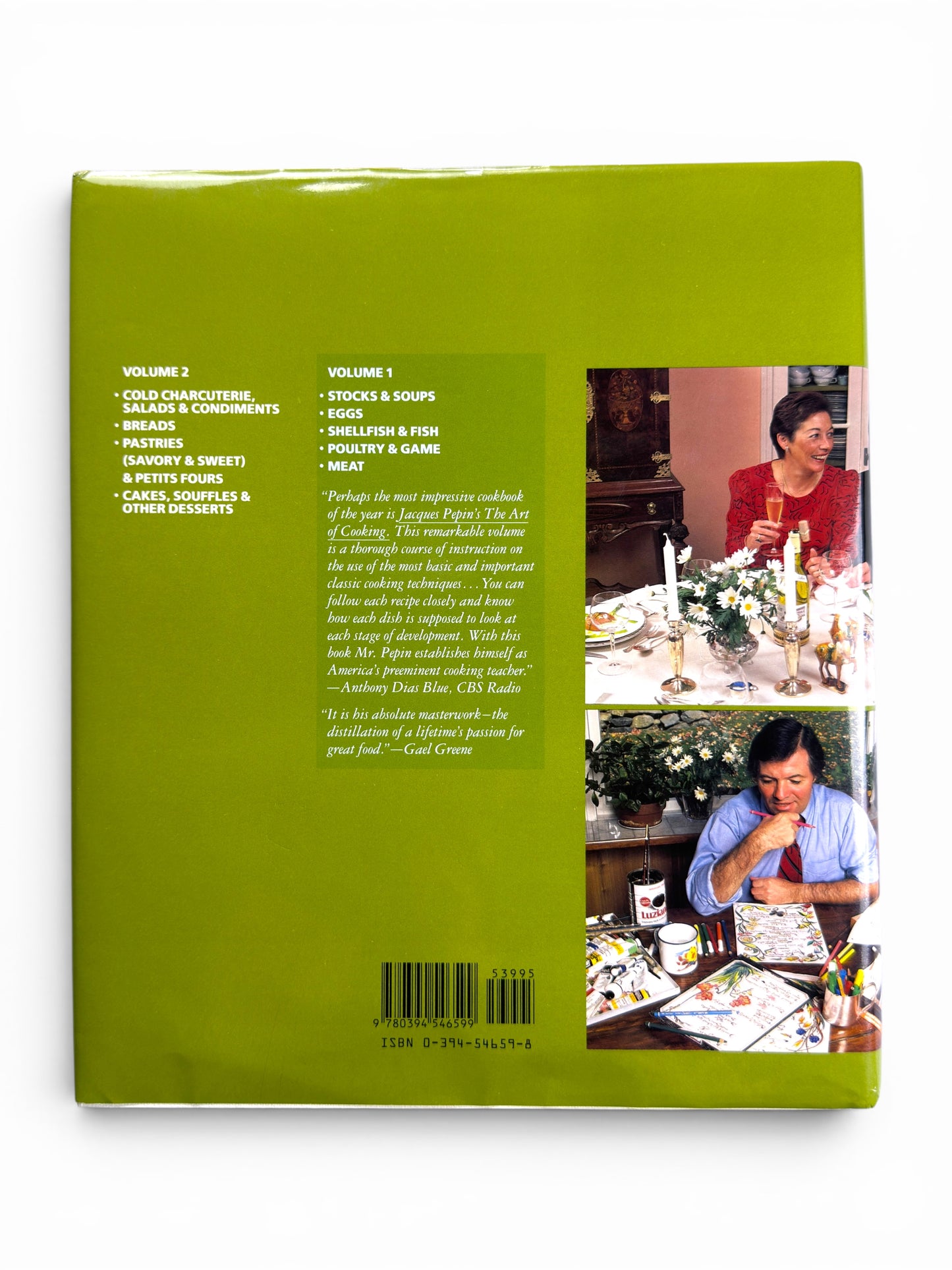 Jacques Pepin's The Art of Cooking 2 Volume First Edition Set - Vol. 1 Inscribed by Jacques Pepin