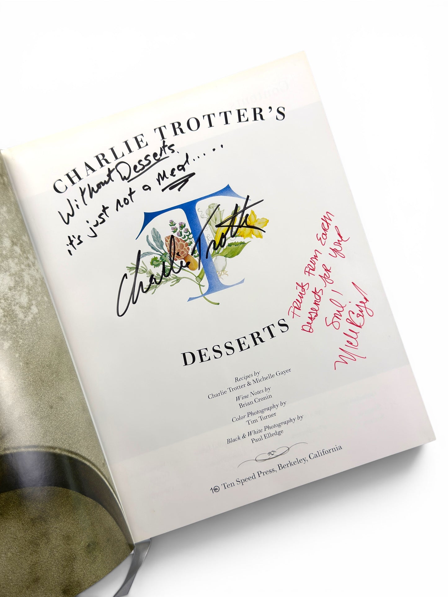Signed x 2 - Charlie Trotter and - Charlie Trotter's Desserts - First Printing