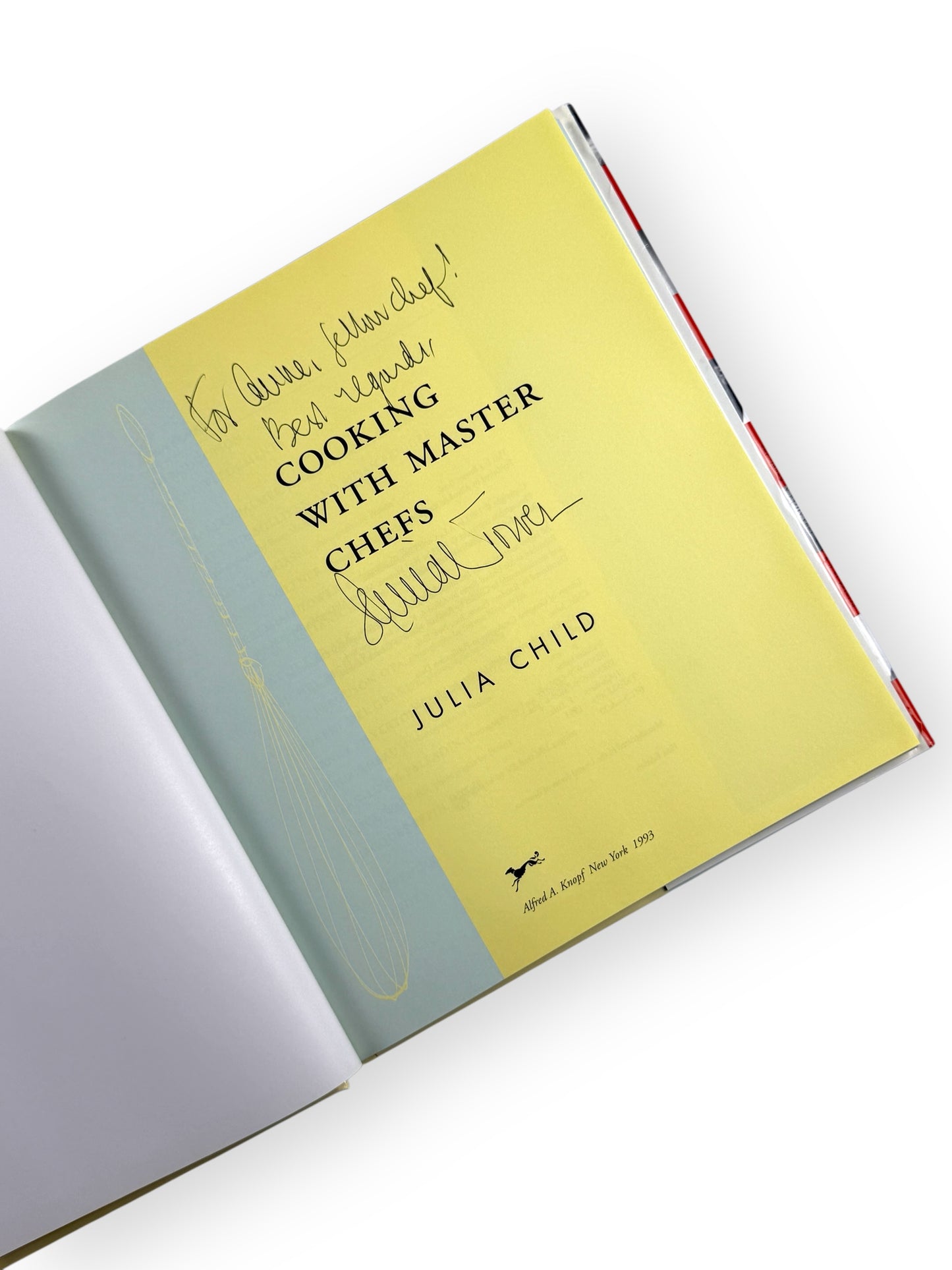 Inscribed - Jeremiah Tower - Cooking with Master Chefs by Julia Child