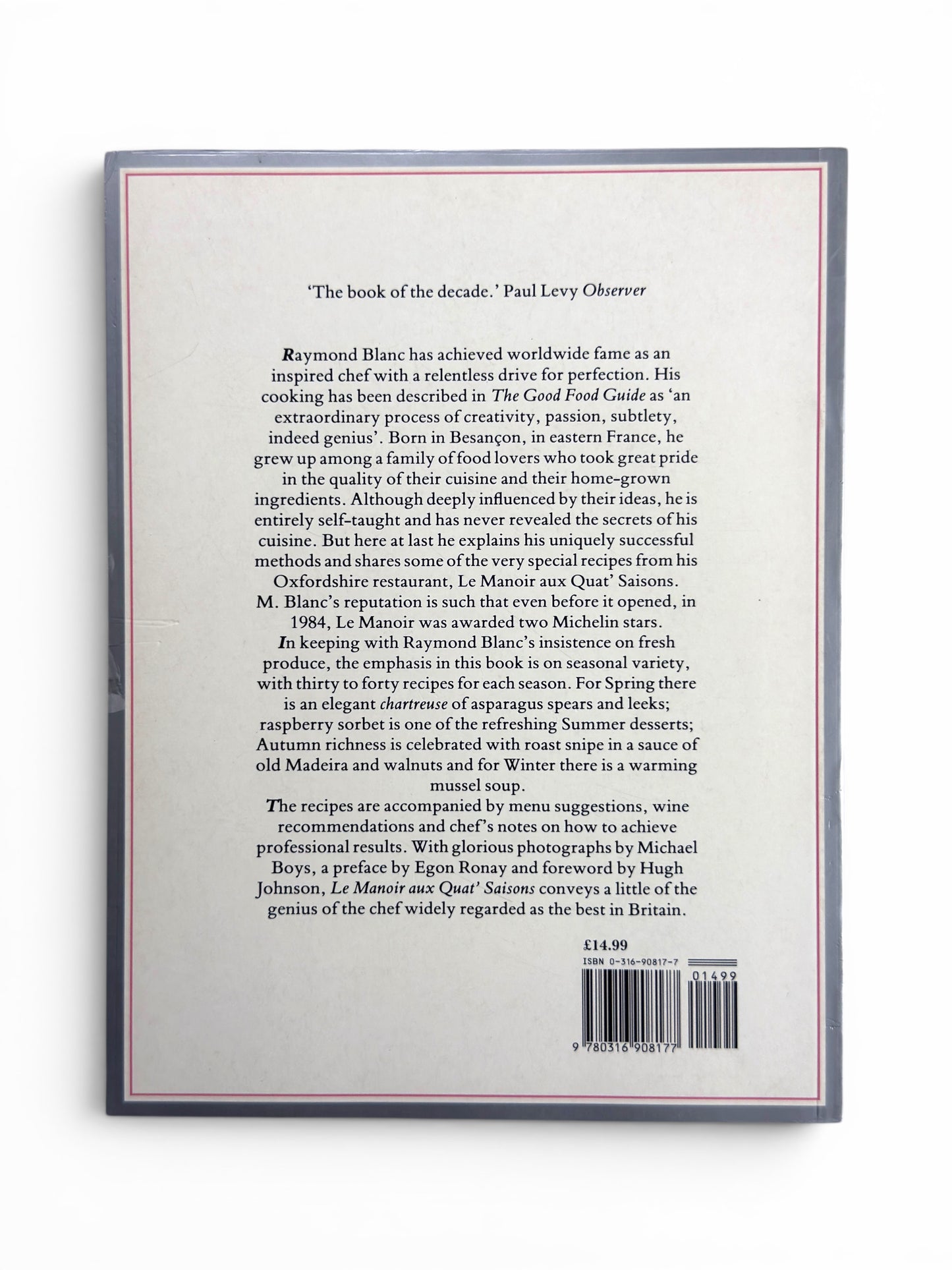 Inscribed - Raymond Blanc - Le Manoir aux Quat'Saisons - Paperback