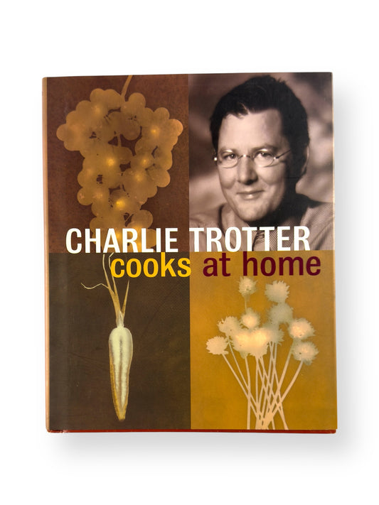 Signed Signature Card Taped in Book - Charlie Trotter - Charlie Trotter Cooks at Home -First Printing
