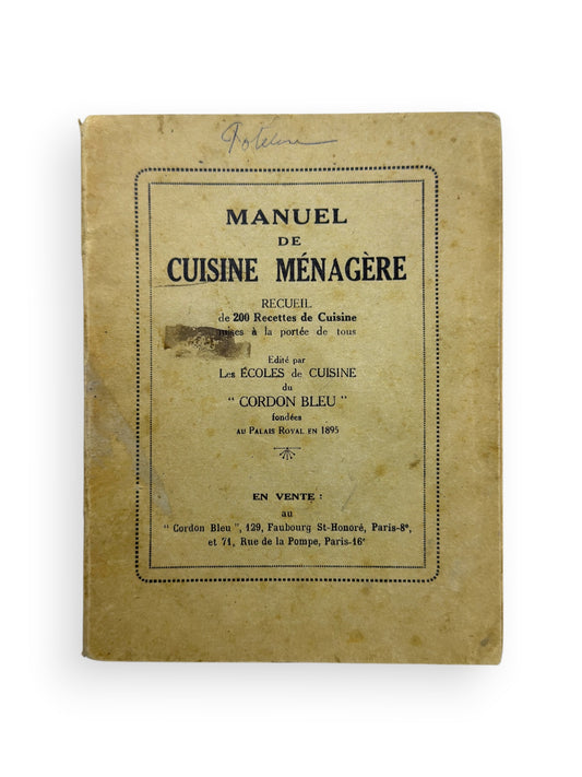 Manuel de Cuisine Ménagère - 1895