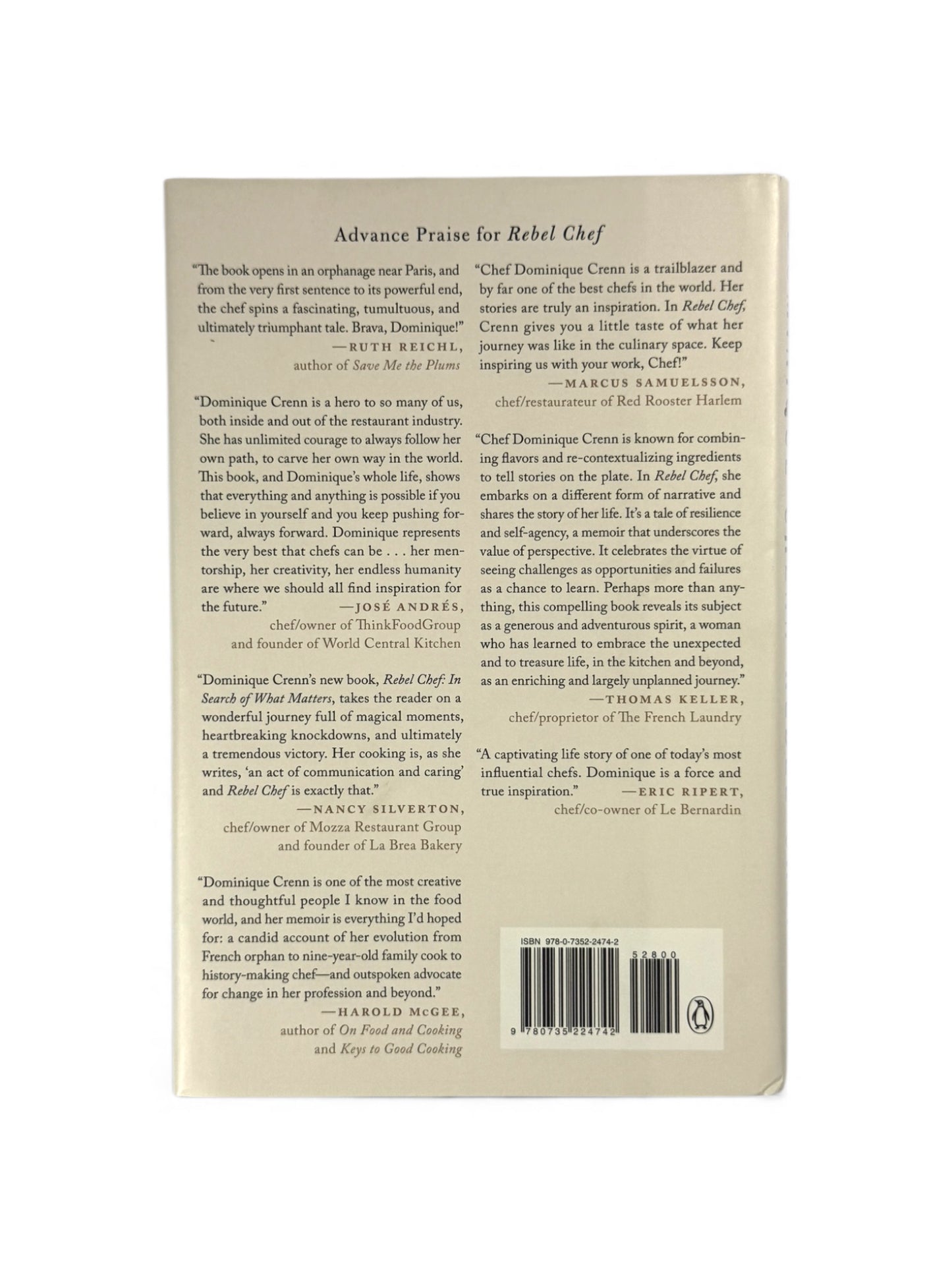 Signed - Dominique Crenn - Rebel Chef: In Search of What Matters