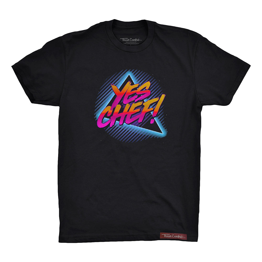 Yes Chef! Tee black color front view